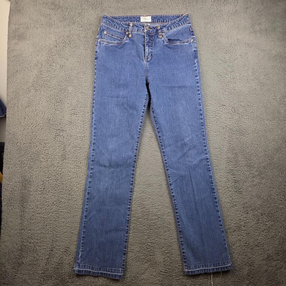 French Dressing Jeans Women's 8 Regular Bootcut Blue Denim Pants Stretch